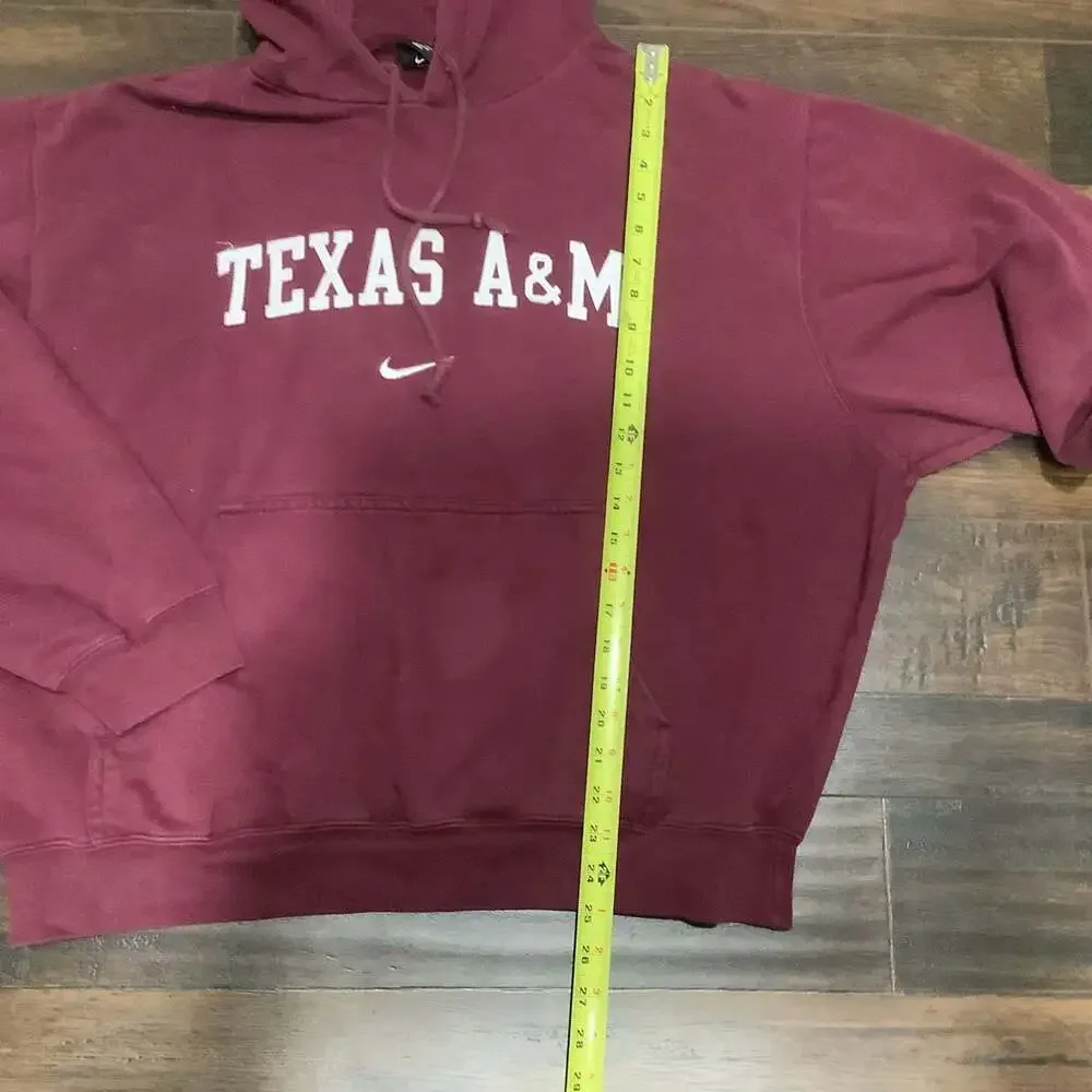 Vintage Nike Texas A&M Aggies Maroon Emboriderd  Pullover Sz Large Hoodie